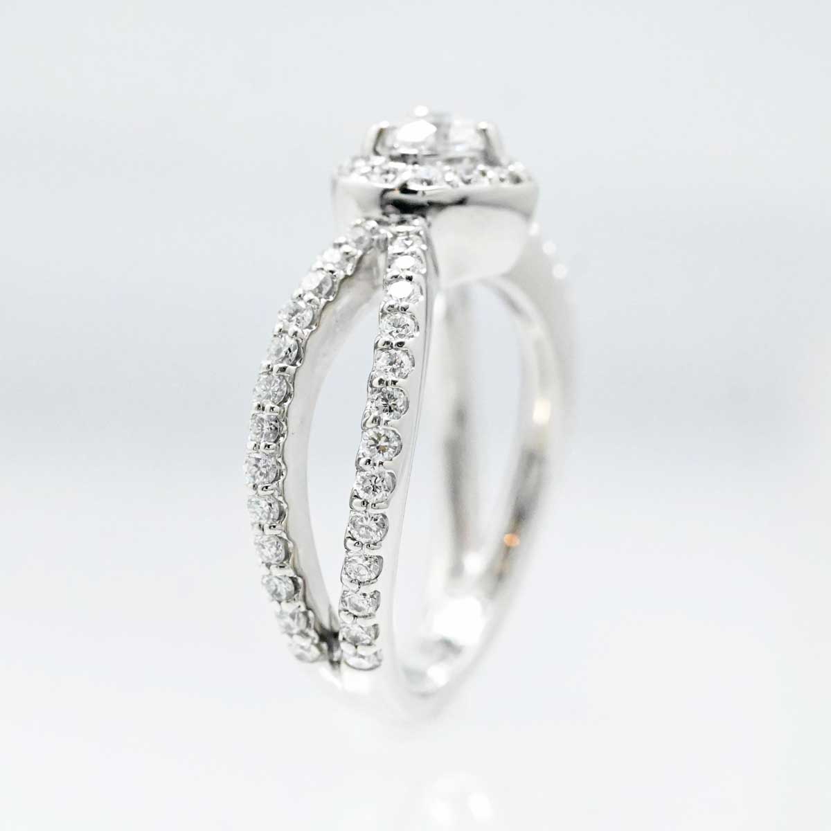 ポンテヴェキオ K18ＷG ホワイトゴールド ダイヤ0.303ct 0.60ct ハートリング 10号 レディース 3021