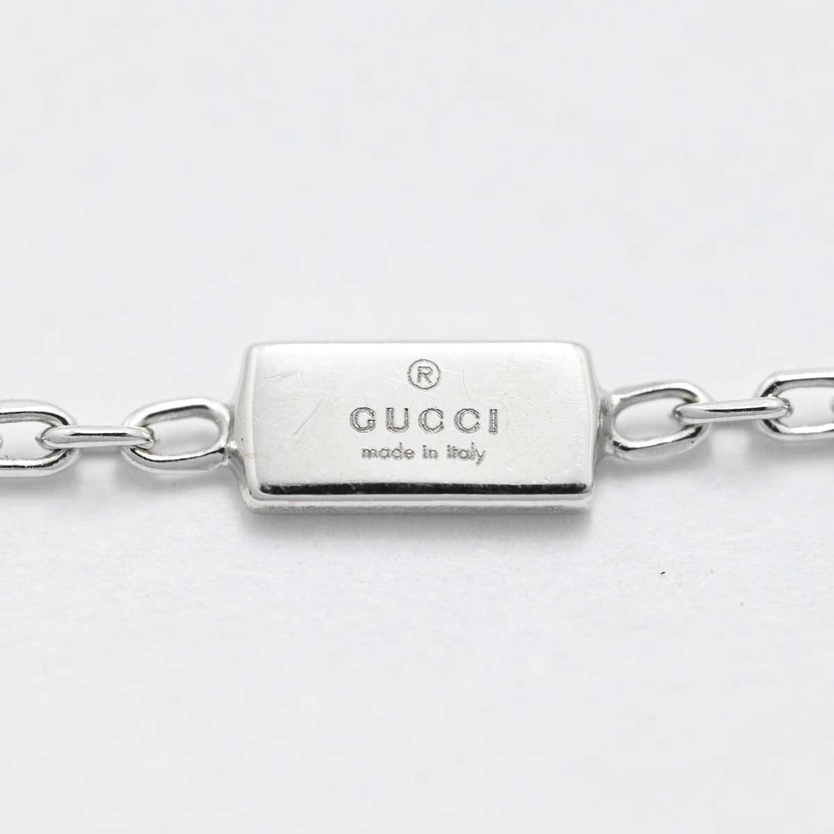 グッチ  GUCCI 750WG ホワイトゴールド ブルートパーズ Gロゴ ネックレス レディース アクセサリー  3265