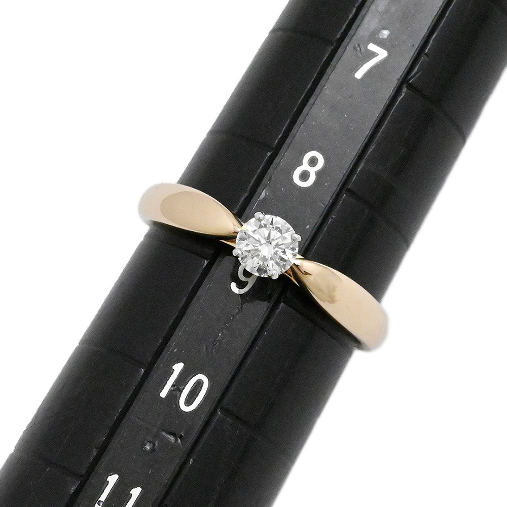 ティファニー TIFFANY & Co. 750PG Pt950 ピンクゴールド プラチナ ハーモニーリング 一粒ダイヤ サイズ9号 レディース  3993
