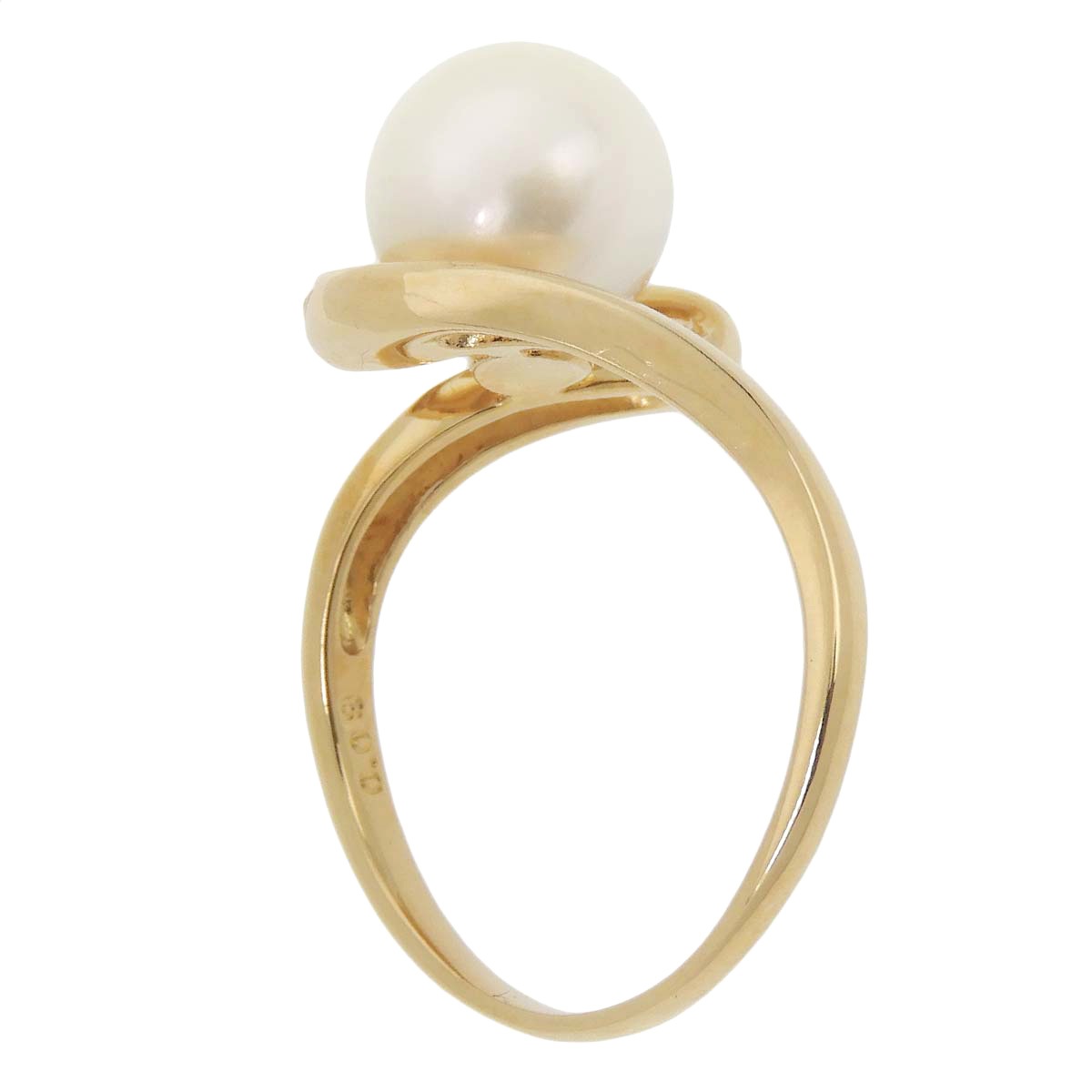 タサキ TASAKI リング 指輪 K18 パール 9.3mm ダイヤモンド 0.09ct 17.5号 レディース 4782