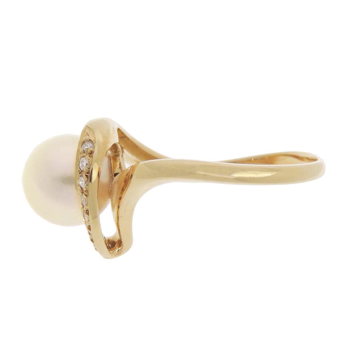 タサキ TASAKI リング 指輪 K18 パール 9.3mm ダイヤモンド 0.09ct 17.5号 レディース 4782
