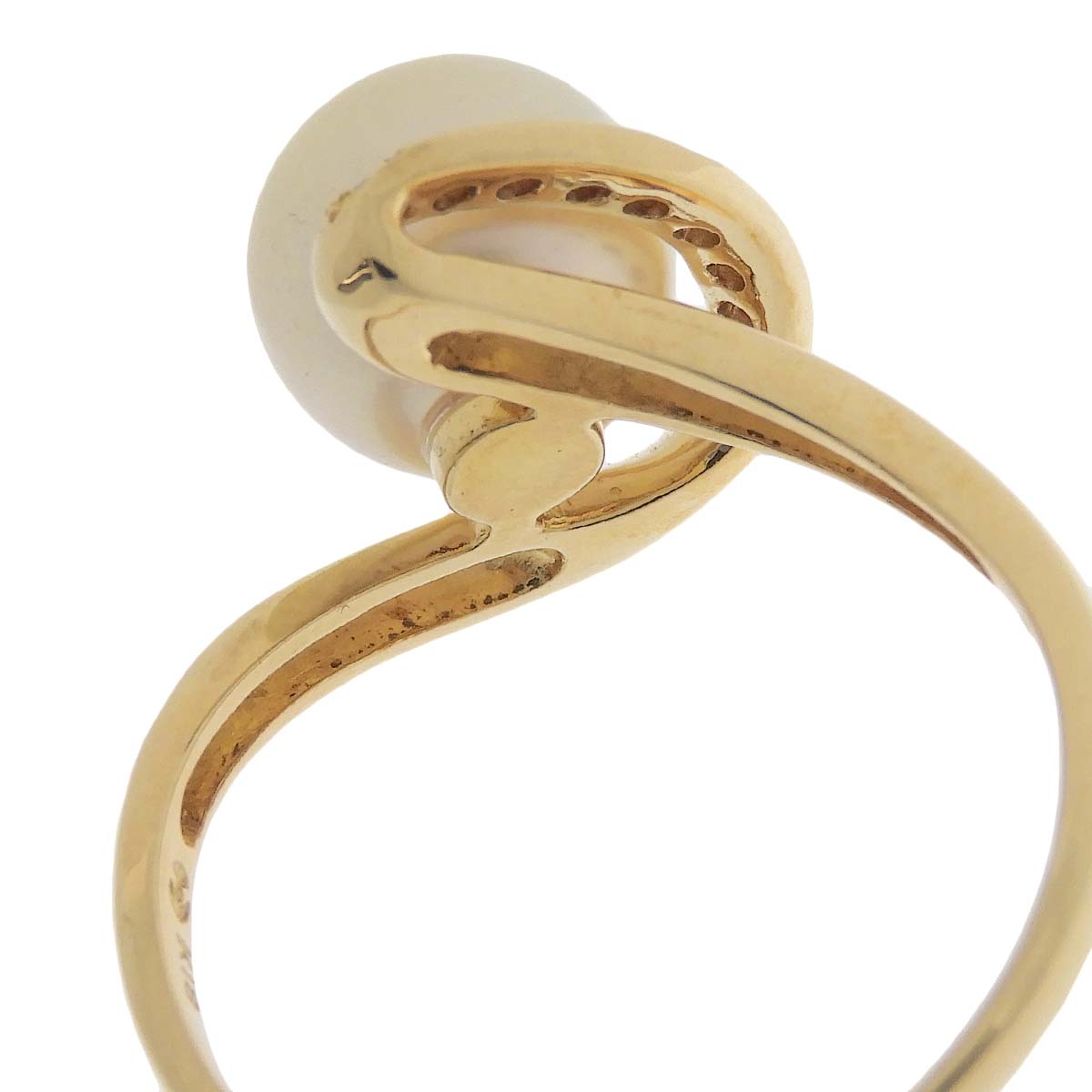 タサキ TASAKI リング 指輪 K18 パール 9.3mm ダイヤモンド 0.09ct 17.5号 レディース 4782