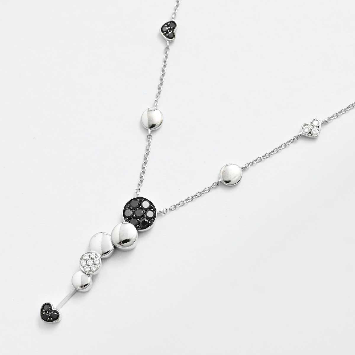 ポンテヴェキオ PONTE VECCHIO  K18WG ホワイトゴールド ブラックダイア0.33ct ダイヤ0.09ct ネックレス レディース アクセサリー  3266