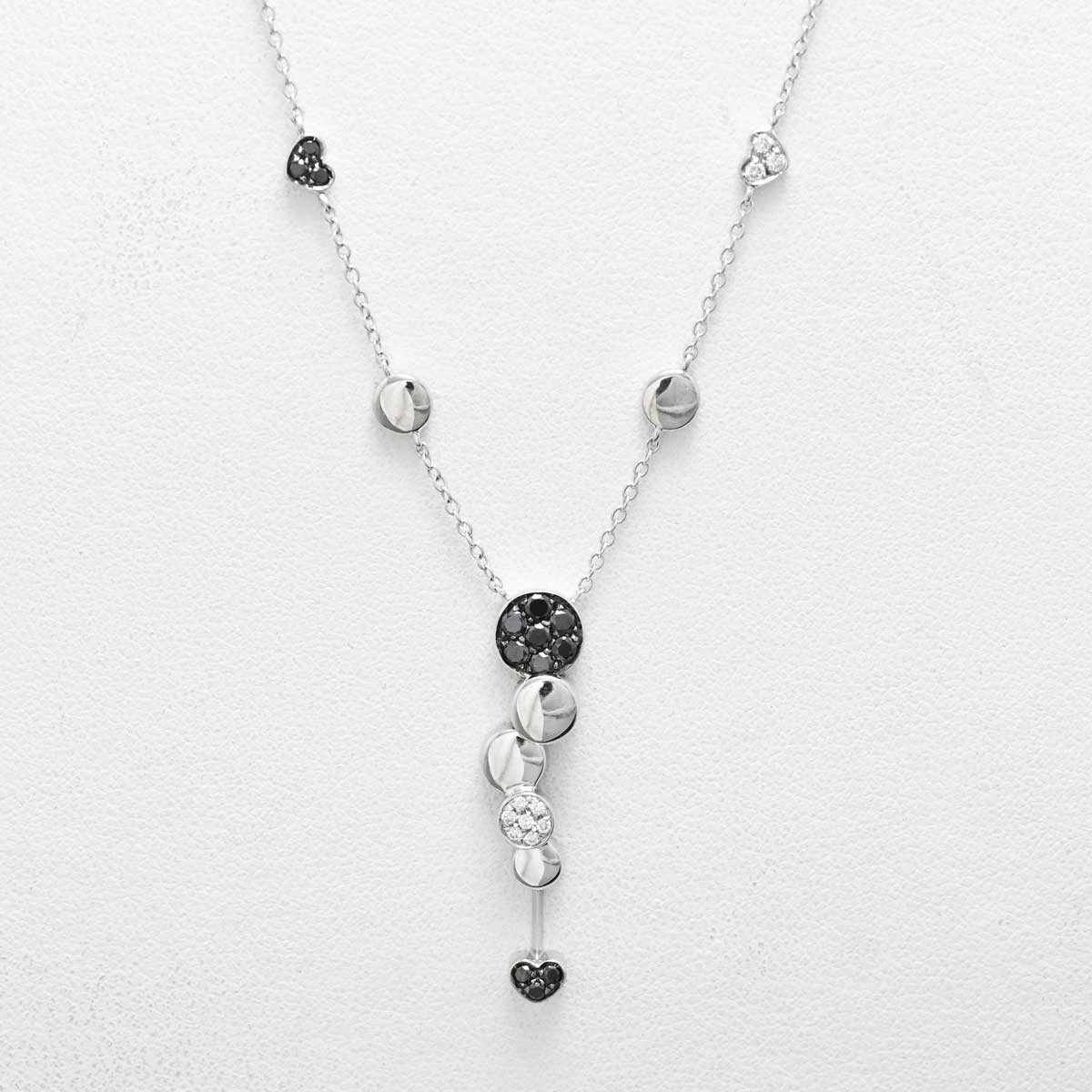 ポンテヴェキオ PONTE VECCHIO  K18WG ホワイトゴールド ブラックダイア0.33ct ダイヤ0.09ct ネックレス レディース アクセサリー  3266