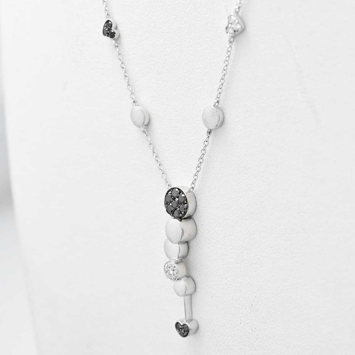 ポンテヴェキオ PONTE VECCHIO  K18WG ホワイトゴールド ブラックダイア0.33ct ダイヤ0.09ct ネックレス レディース アクセサリー  3266