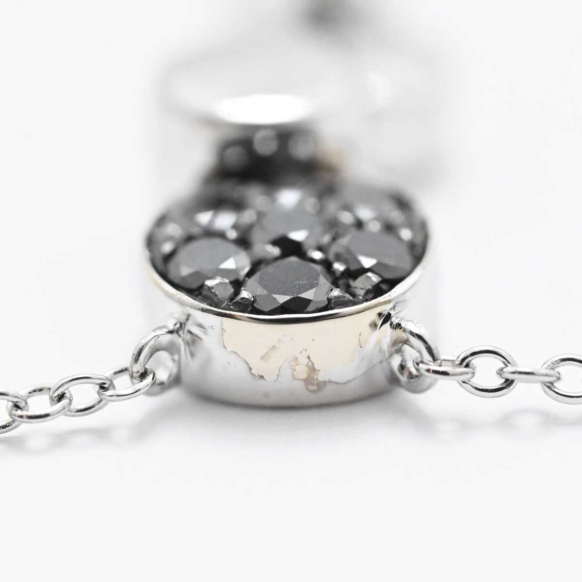ポンテヴェキオ PONTE VECCHIO  K18WG ホワイトゴールド ブラックダイア0.33ct ダイヤ0.09ct ネックレス レディース アクセサリー  3266
