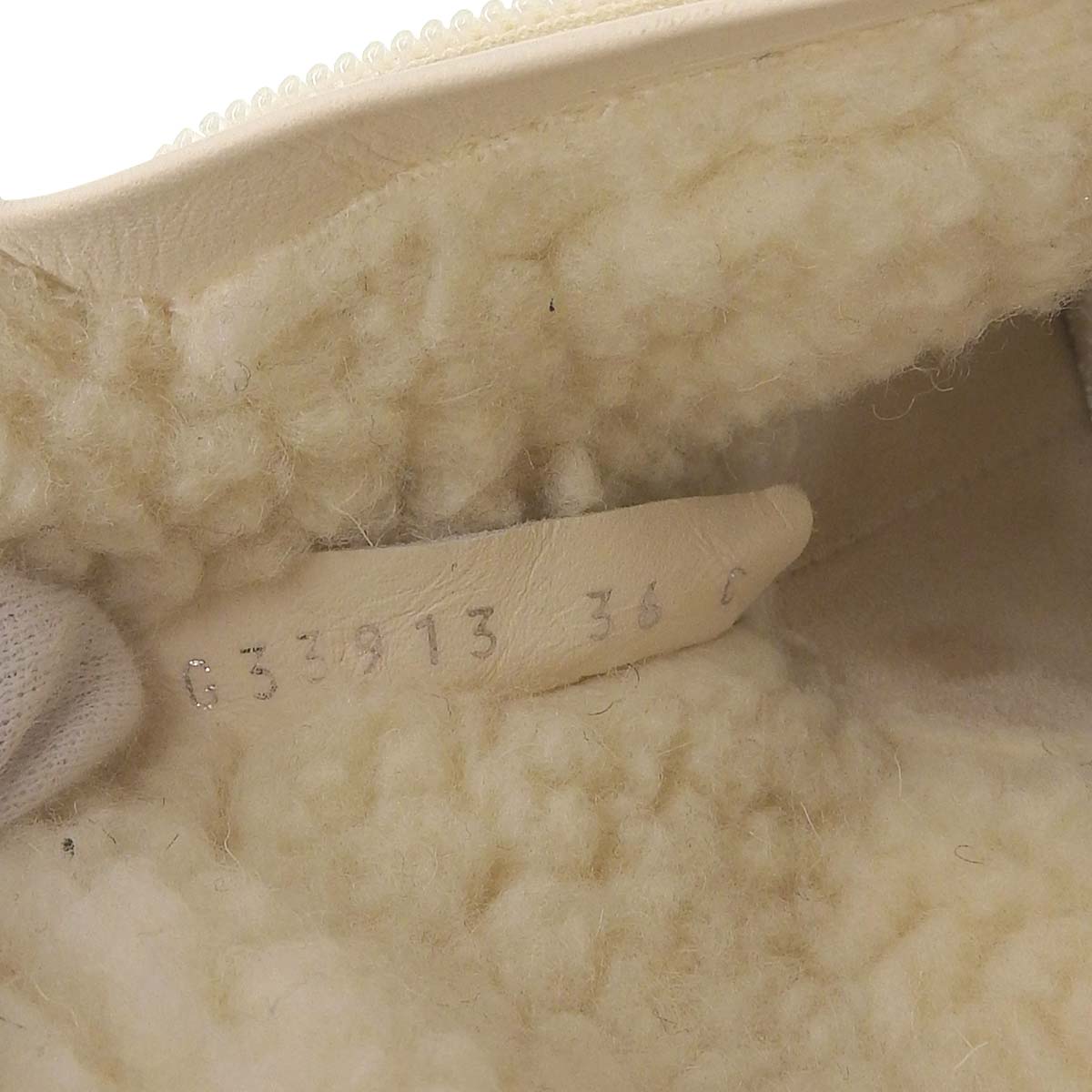 シャネル CHANEL ココマーク ムートンブーツ ボア フェイクパール レザー ホワイト×ブラック サイズ36 レディース 4695
