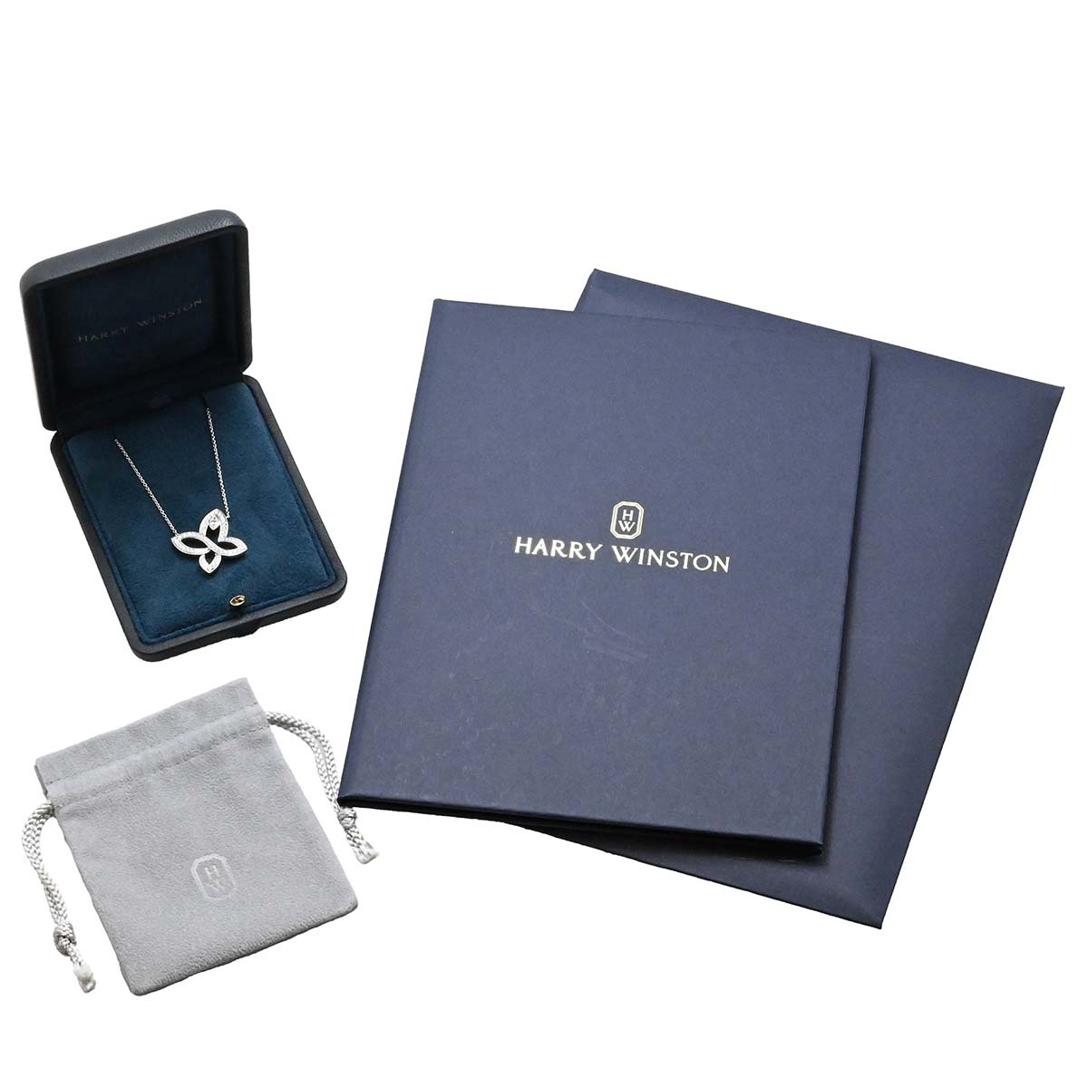 HARRY WINSTON ハリーウィンストン HW PT950 プラチナ インフィニット リリクラスター ダイヤモンド ネックレス レディース  3555