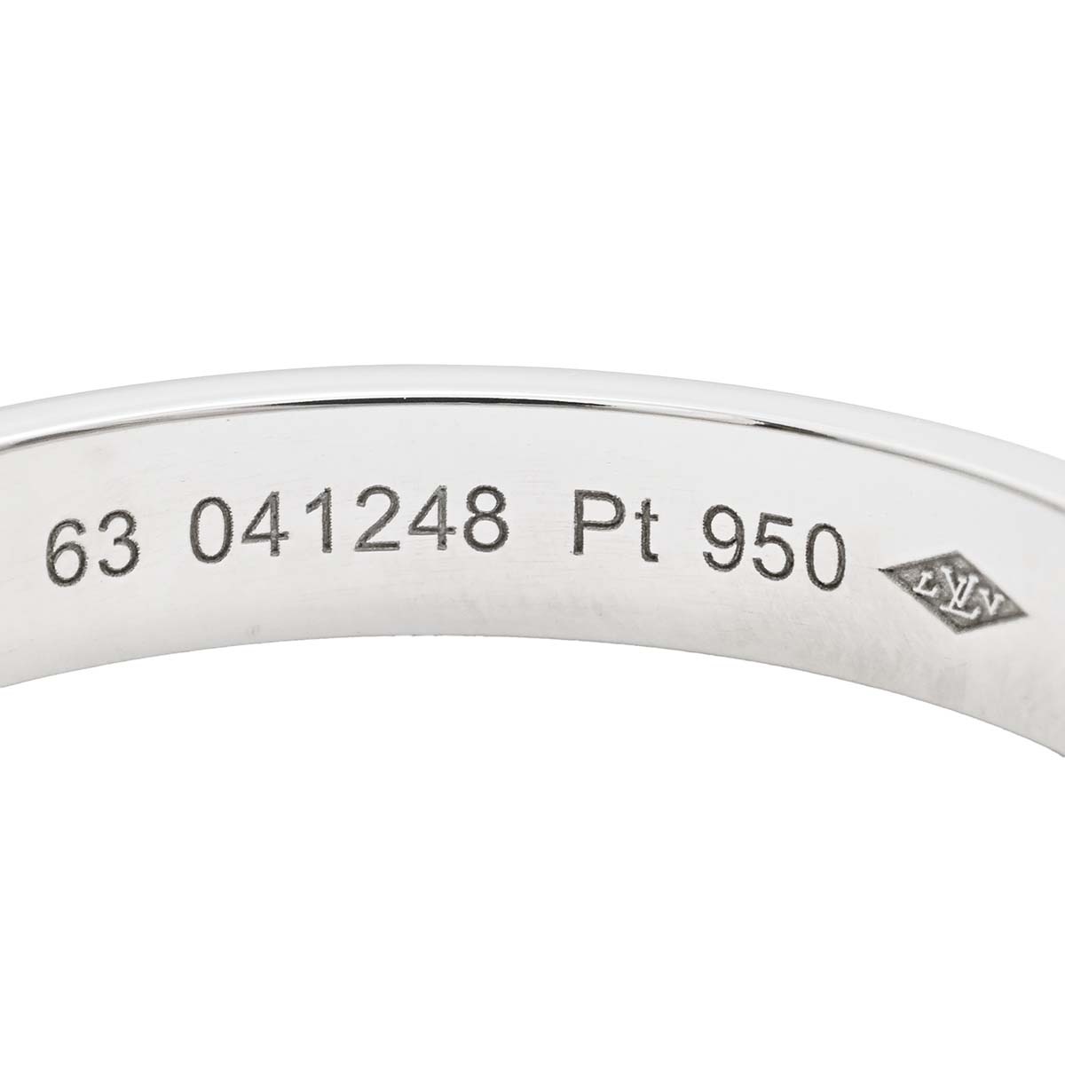 ルイヴィトン LOUIS VUITTON ＰＴ950 プラチナ プテットバーグアンプラントリング ダイヤ1P サイズ63 メンズ レディース  3576