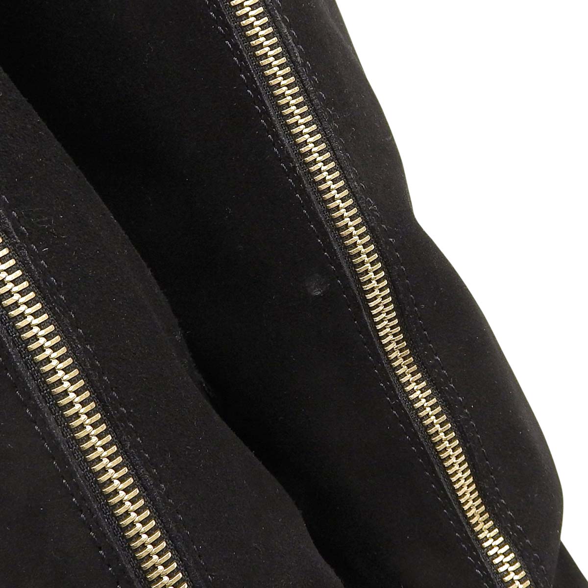 ルイヴィトン LOUIS VUITTON ロングブーツ ニーハイブーツ サイズ38 1/2 約24.5cm スエード ゴールド金具 ブラック レディース 4696