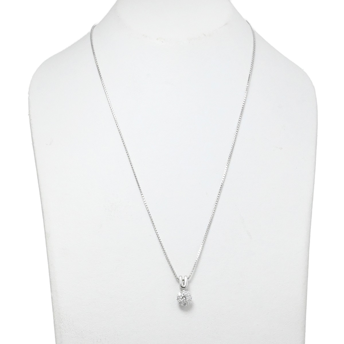 星の砂 HOSHINOSUNA ホシノスナ PT900/850 ダイヤ0.38ct フラワーモチーフ ネックレス レディース  2041