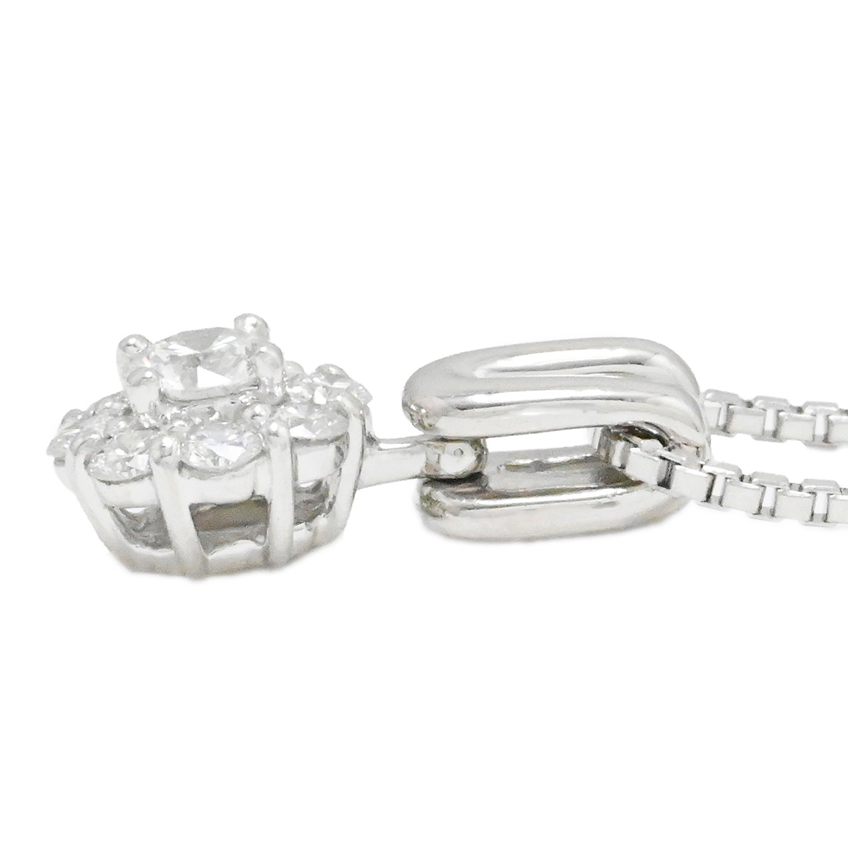 星の砂 HOSHINOSUNA ホシノスナ PT900/850 ダイヤ0.38ct フラワーモチーフ ネックレス レディース  2041
