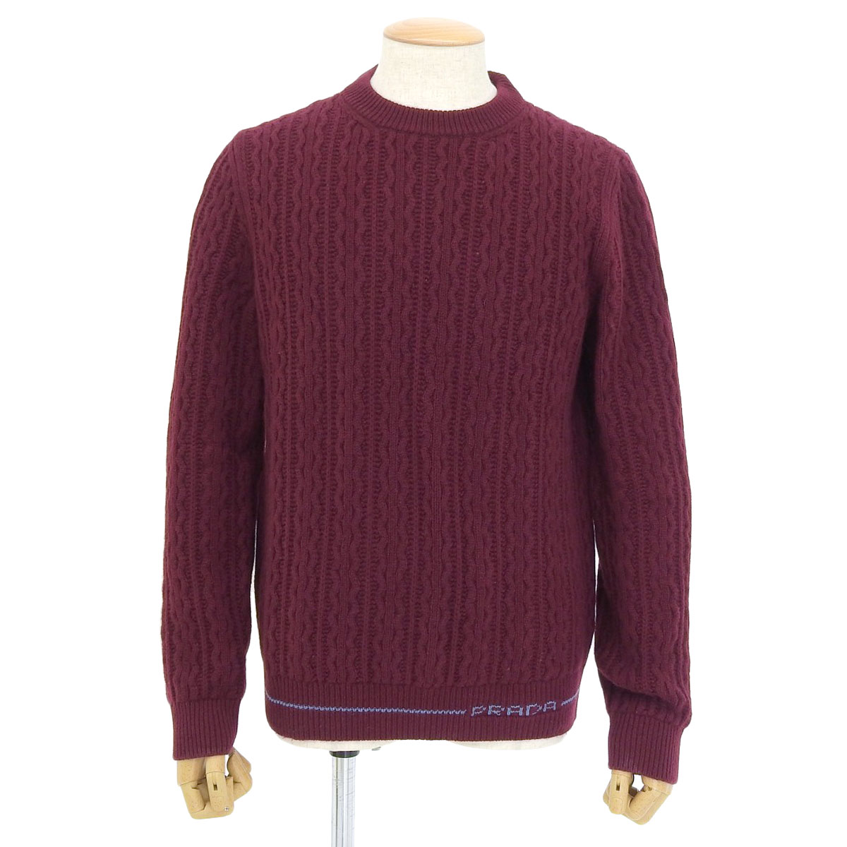 プラダ PRADA 長袖 セーター カシミヤ ボルドー 52 メンズ 8861