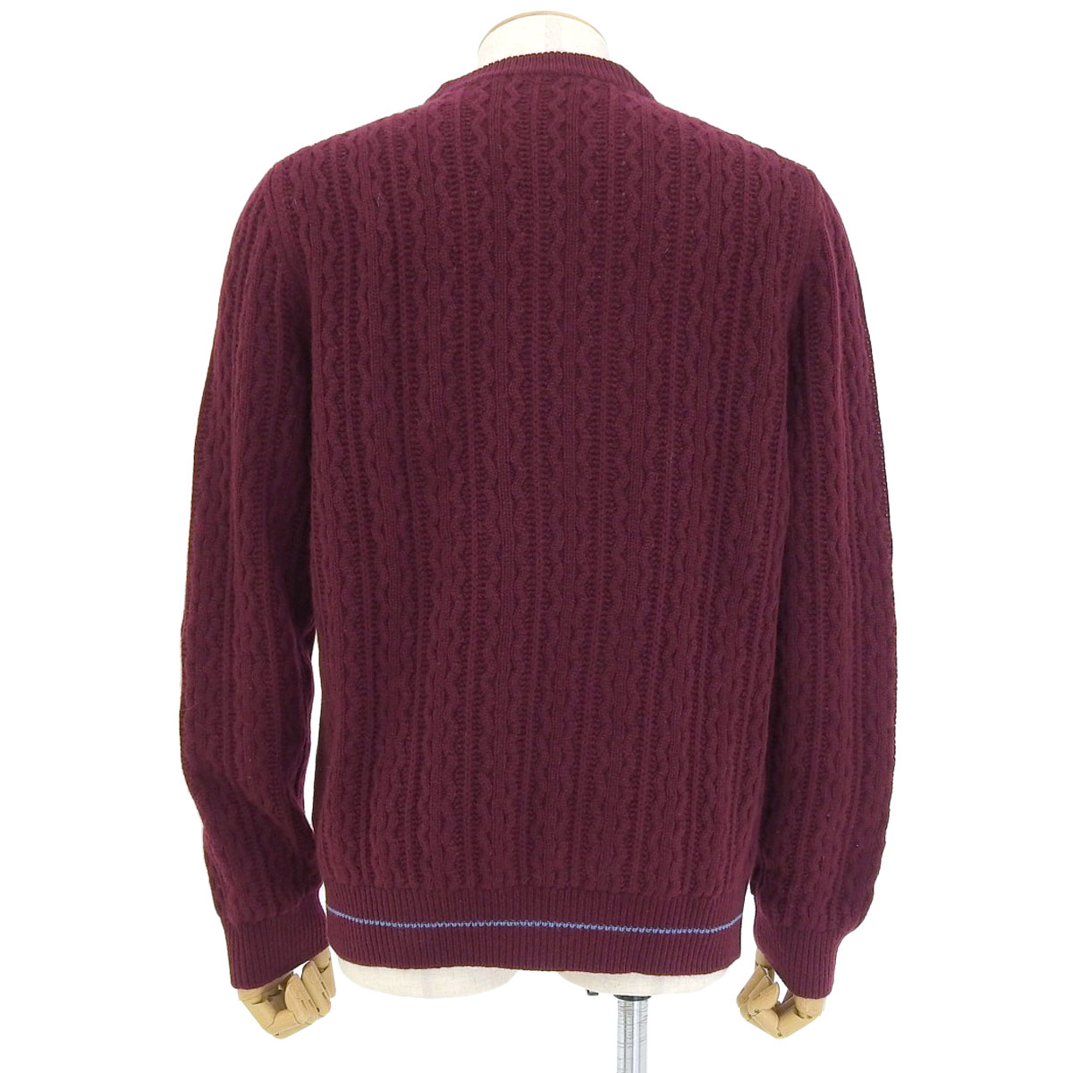プラダ PRADA 長袖 セーター カシミヤ ボルドー 52 メンズ 8861