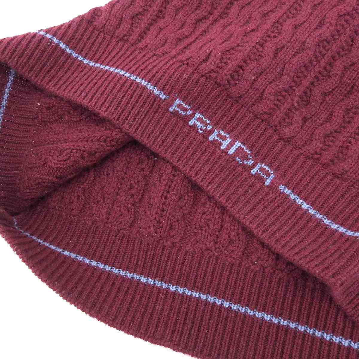 プラダ PRADA 長袖 セーター カシミヤ ボルドー 52 メンズ 8861