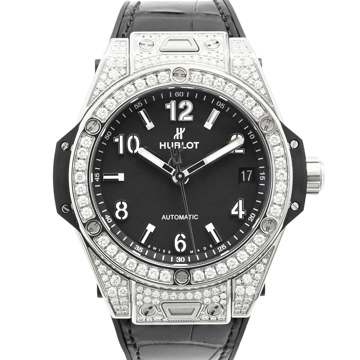 HUBLOT ウブロ ビッグバン ワンクリック オートマチック 自動巻き 39ミリ スチール×パヴェダイヤ 465.SX.1170.RX 465.SX.1170.RX 3556