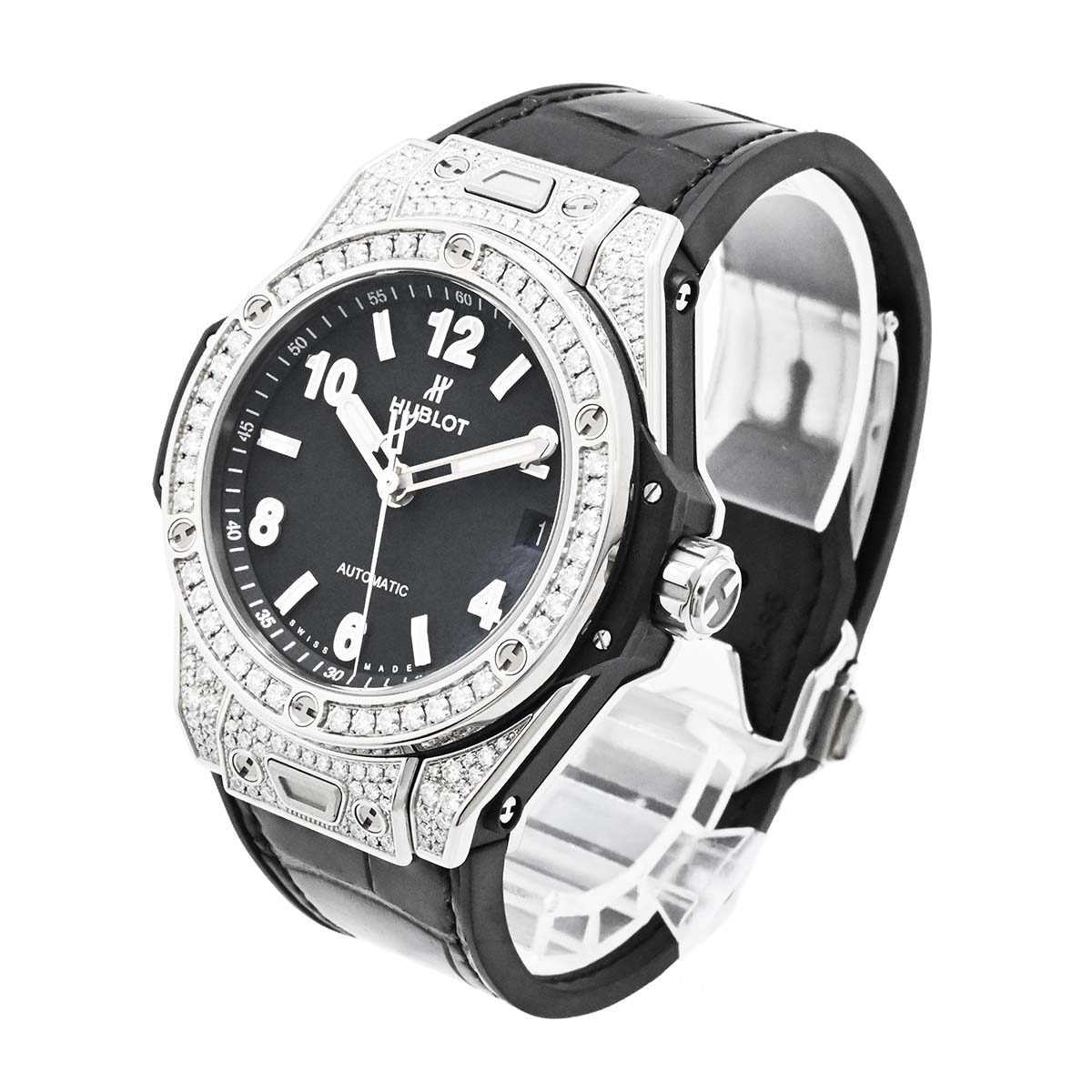 HUBLOT ウブロ ビッグバン ワンクリック オートマチック 自動巻き 39ミリ スチール×パヴェダイヤ 465.SX.1170.RX 465.SX.1170.RX 3556
