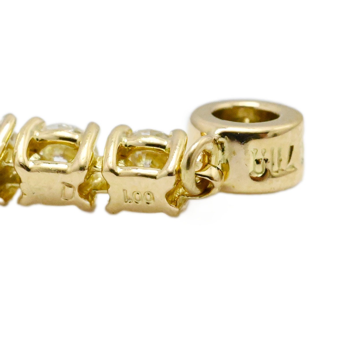 LINE ライン K18ＹG イエローゴールド ダイヤ1.00 ピアス ダイヤモンド　レディース 3755