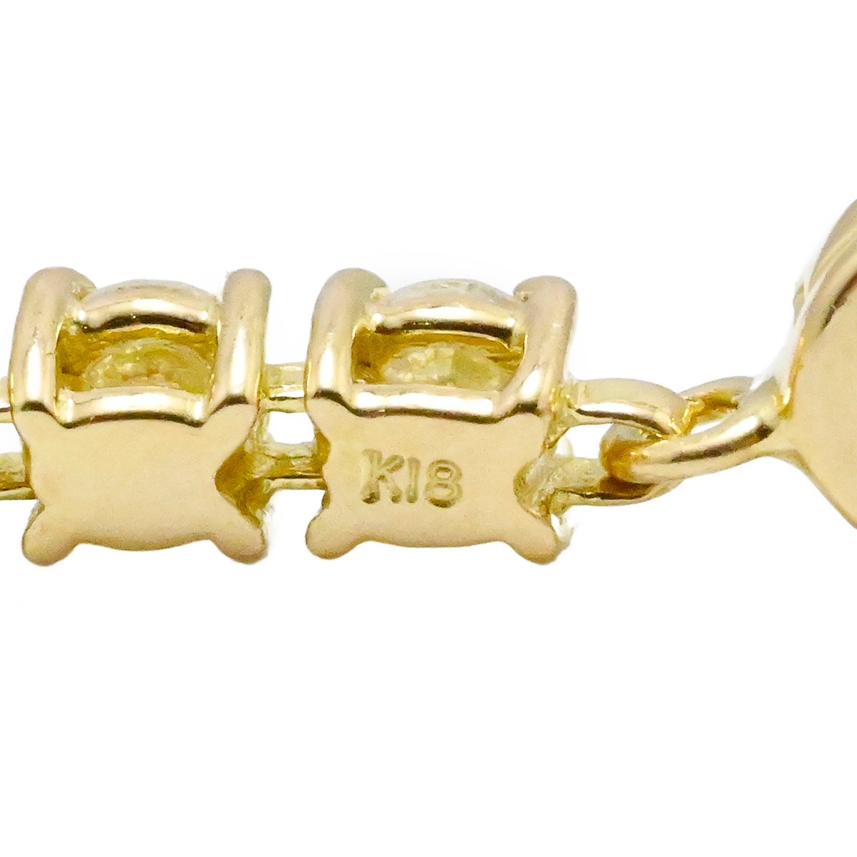 LINE ライン K18ＹG イエローゴールド ダイヤ1.00 ピアス ダイヤモンド　レディース 3755