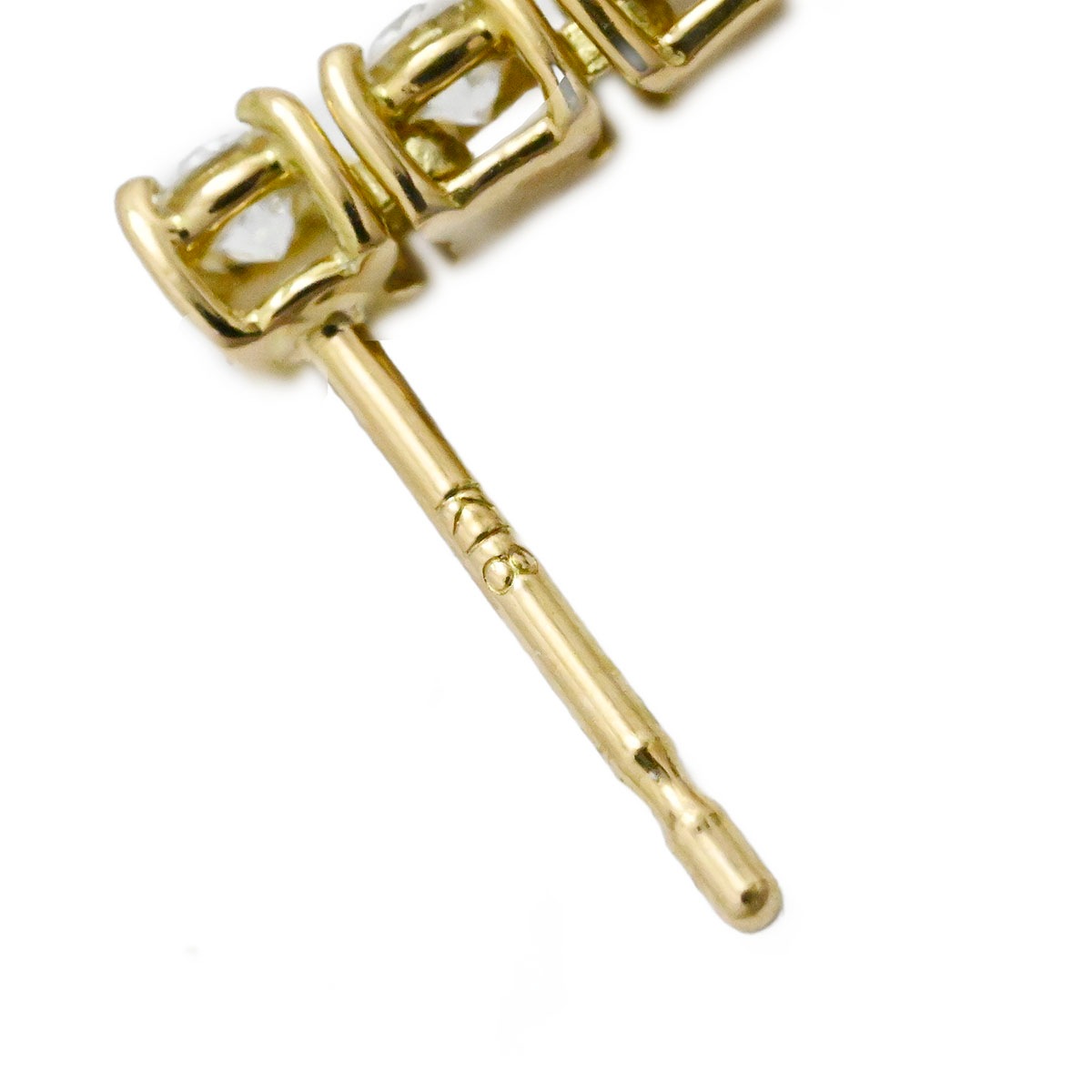 LINE ライン K18ＹG イエローゴールド ダイヤ1.00 ピアス ダイヤモンド　レディース 3755