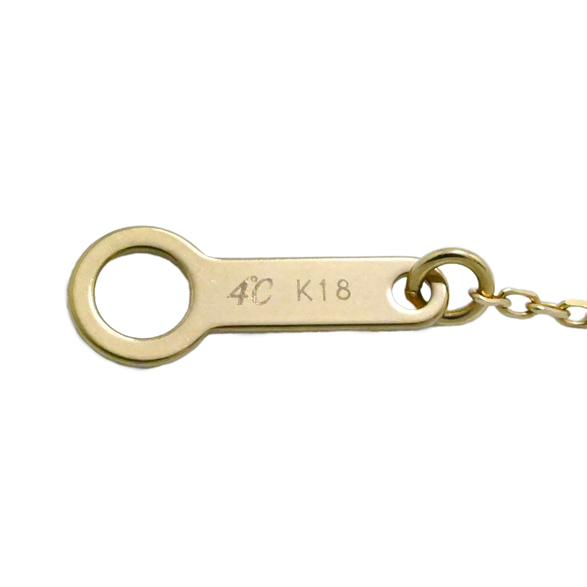 4℃ ヨンドシー K18YG イエローゴールド ダイヤ3P ネックレス