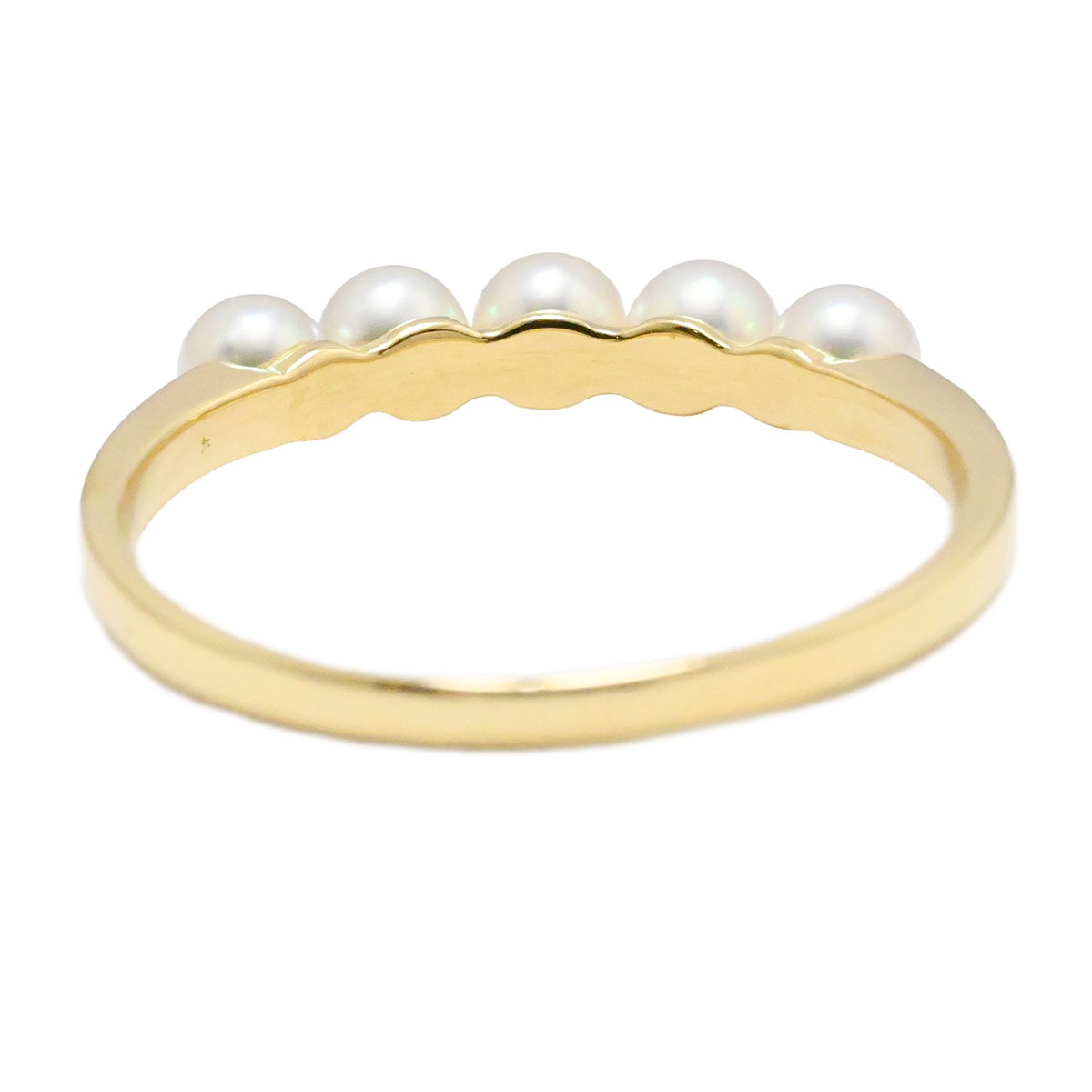 タサキ TASAKI K18YG イエローゴールド ベビーパール リング サイズ18号 レディース  3845