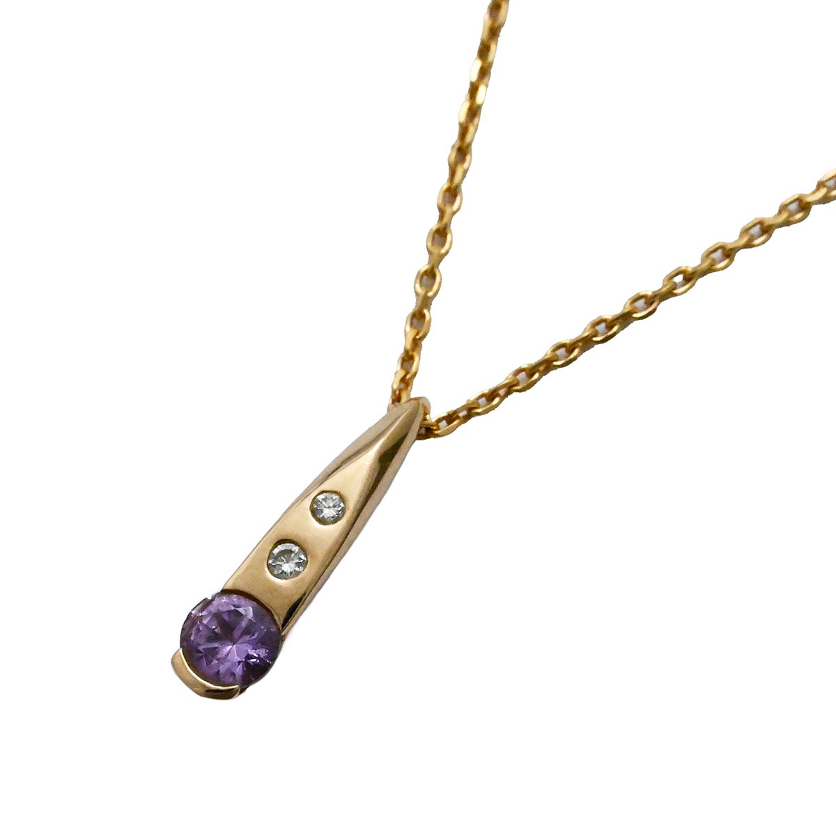 スタージュエリー STAR JEWELRY K18PG ピンクゴールド アメジスト ダイヤ ネックレス レディース  3657