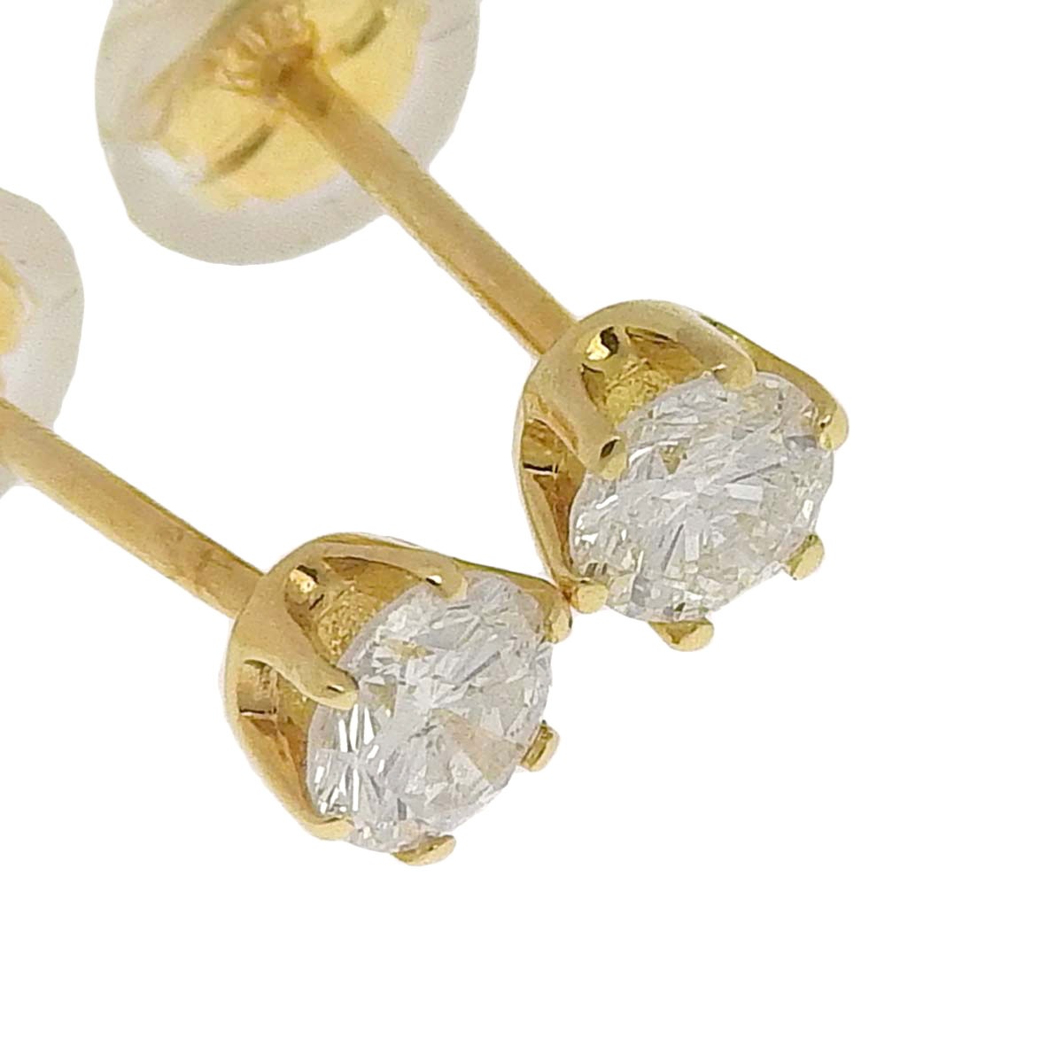 K18ＹG イエローゴールド ダイヤモンド0.25ct 0.25ct ピアス 一粒ダイヤモンド ピアス レディース 4552