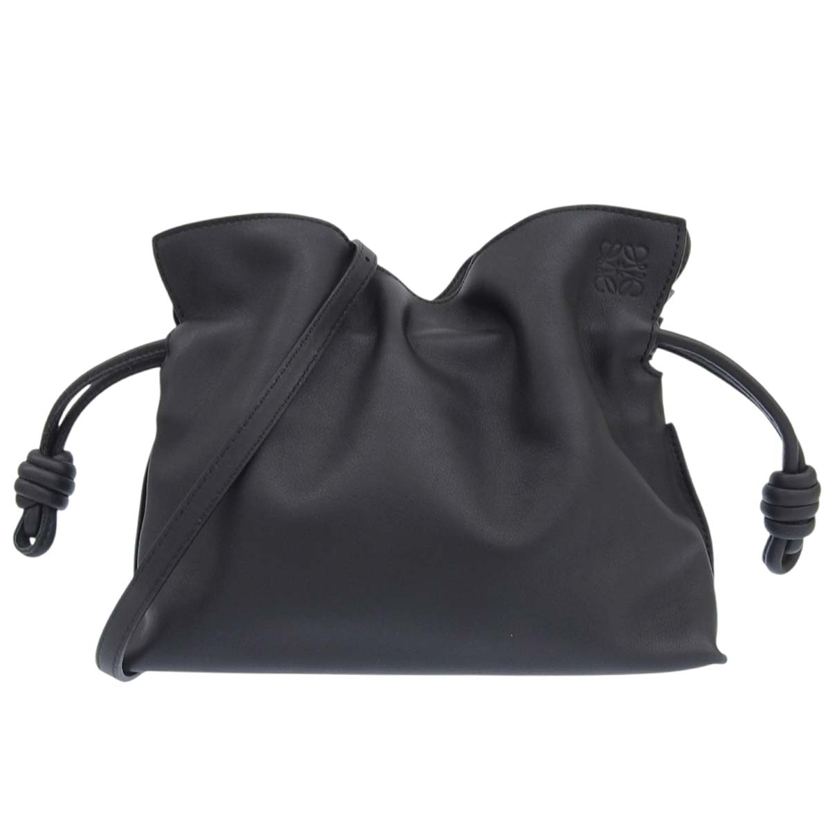 ロエベ　LOEWE ブラックレザー クラッチバッグ ロエベ LOEWE フラメンコ クラッチミニ ショルダーバッグ ななめ
