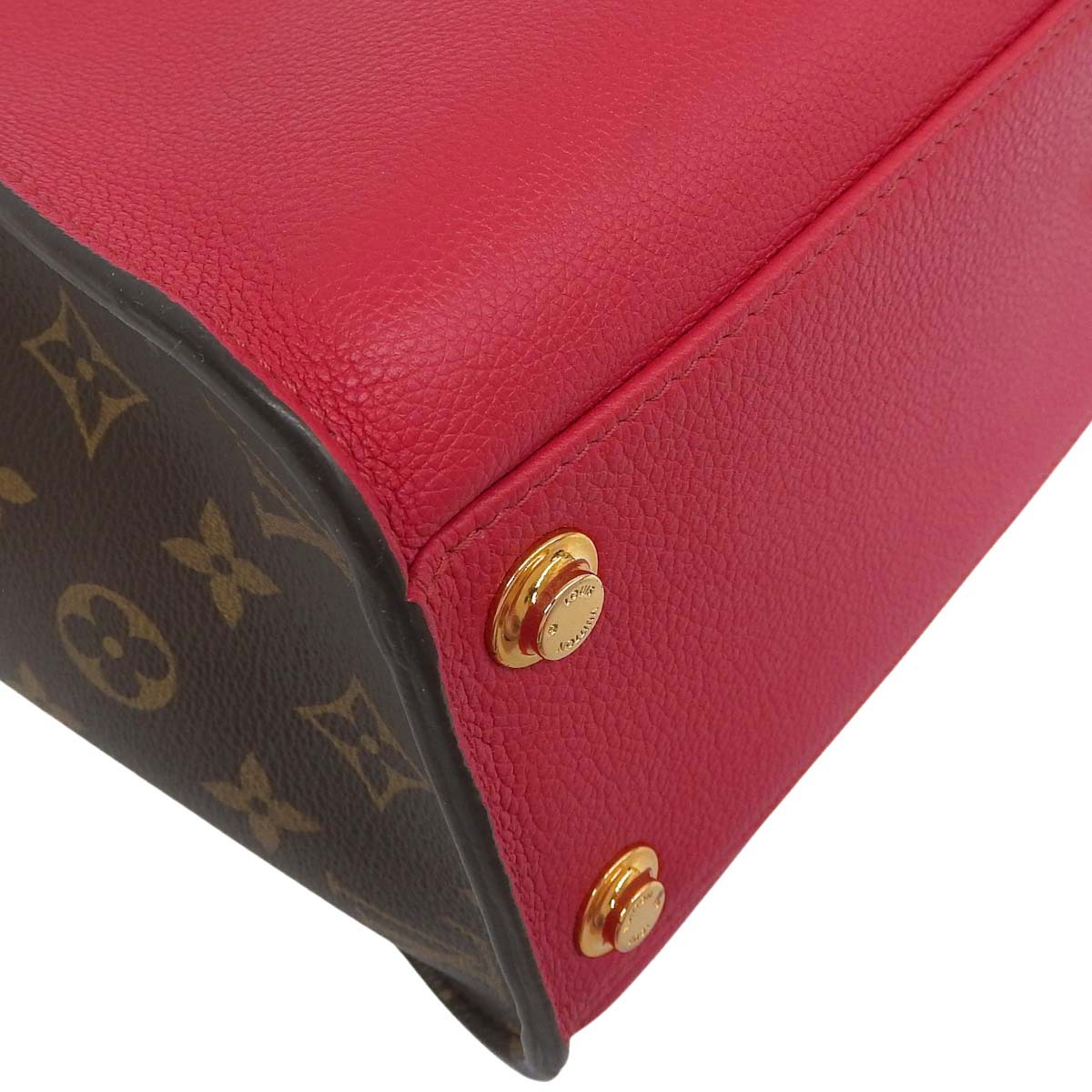 ルイヴィトン LOUIS VUITTON モノグラムオンマイサイドMM 2WAY ななめ掛け カーフレザー ルージュピラット ゴールド金具 レディース M53824 4745