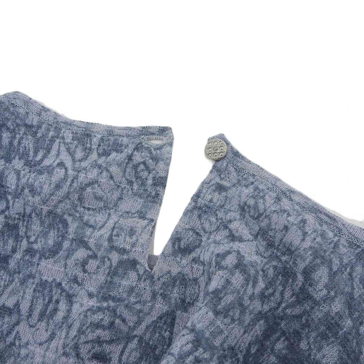 シャネル CHANEL 長袖 カットソー リネン混 ブルー 34 レディース 8283