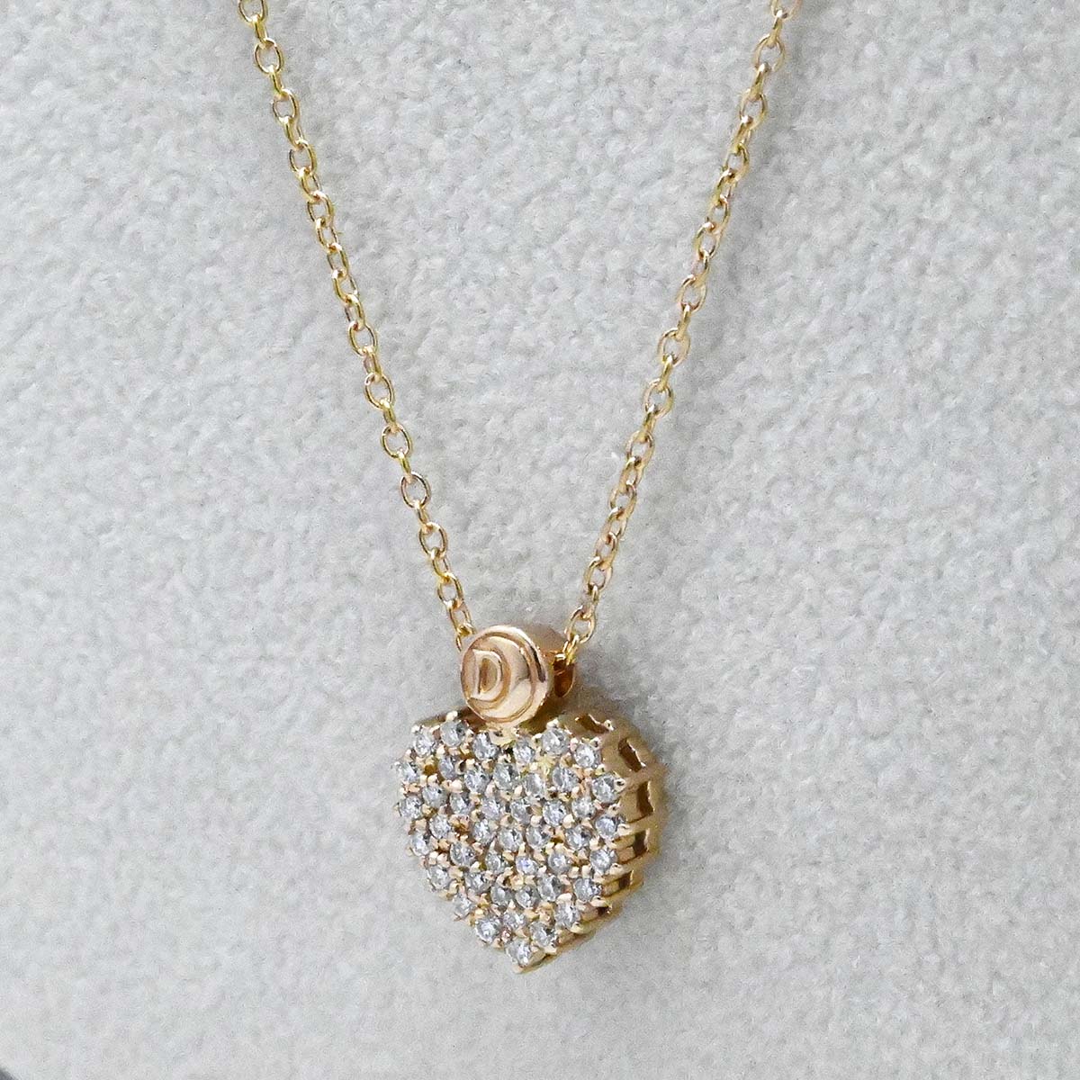 ダミアーニ DAMIANI 750PG ピンクゴールド ダイヤ クオーリロゴ ハート ネックレス レディース  3658