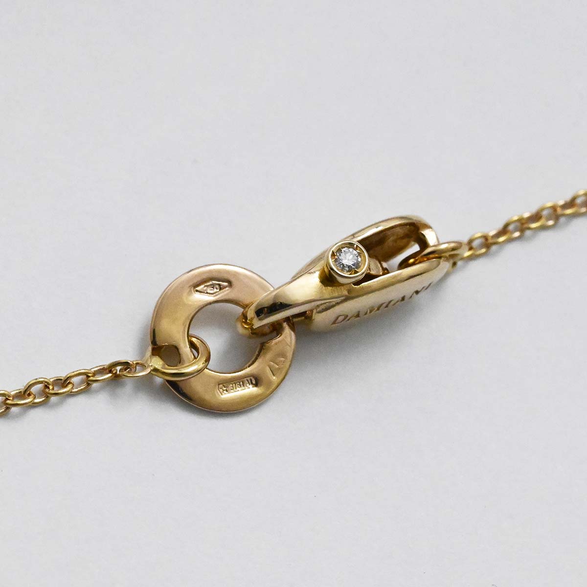 ダミアーニ DAMIANI 750PG ピンクゴールド ダイヤ クオーリロゴ ハート ネックレス レディース  3658
