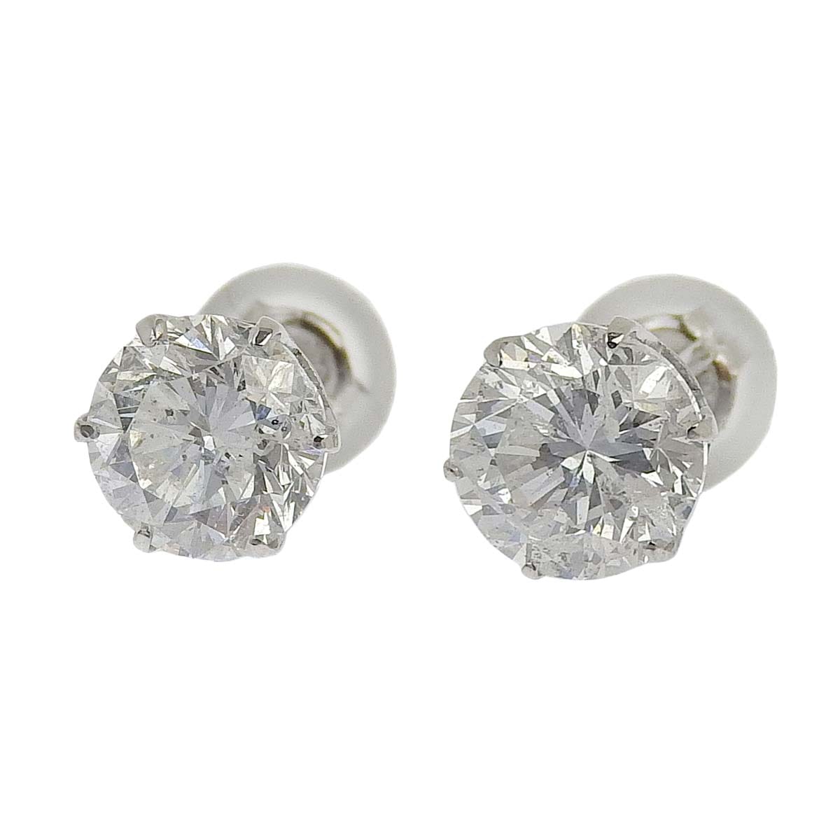 PT900 プラチナ ダイヤモンド1.054ct 1.003ct ピアス 一粒ダイヤモンド ピアス レディース 4553