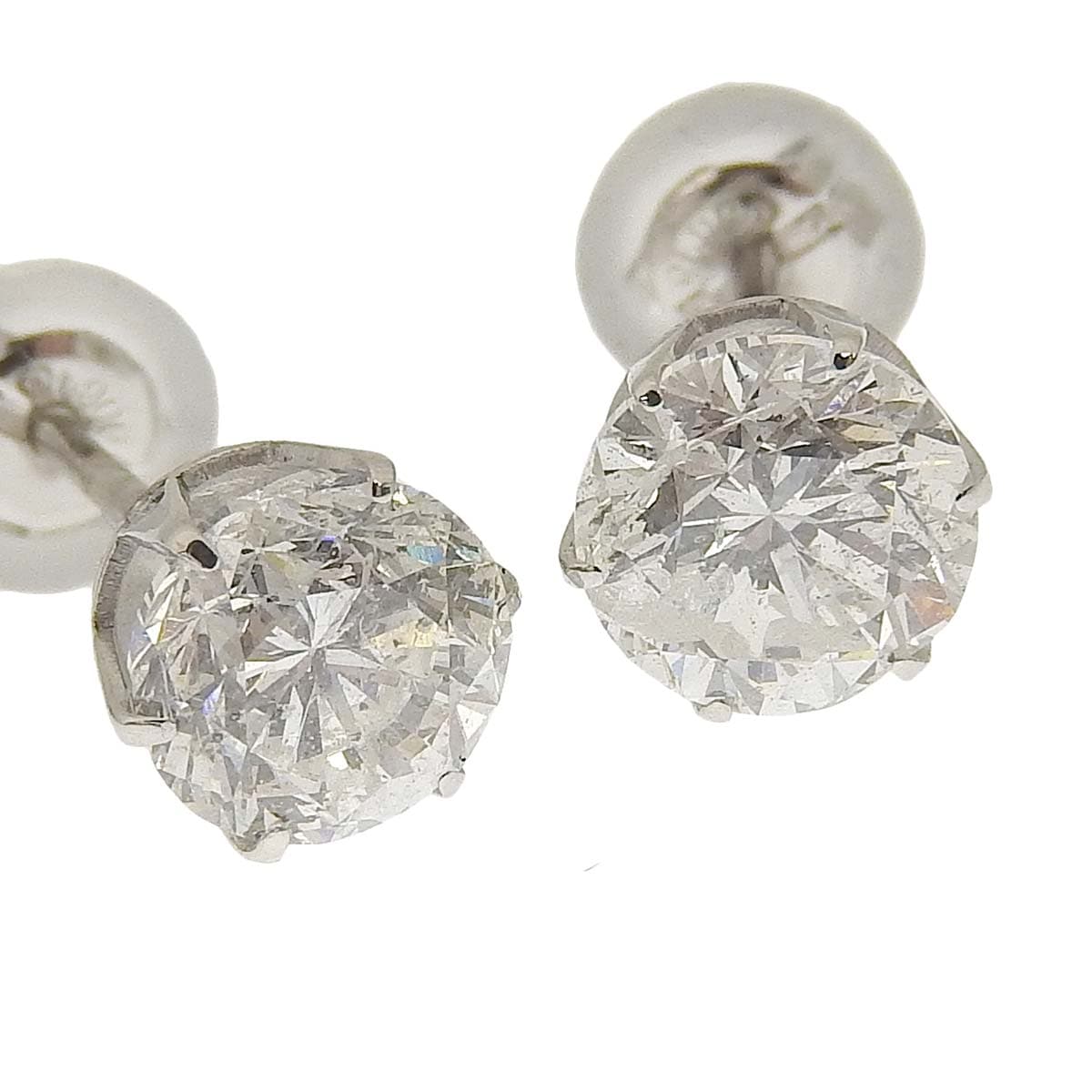 PT900 プラチナ ダイヤモンド1.054ct 1.003ct ピアス 一粒ダイヤモンド ピアス レディース 4553