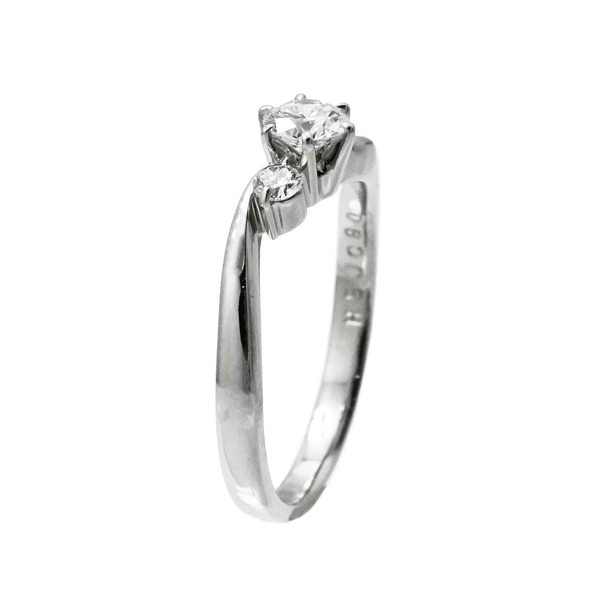 ロイヤルアッシャー ROYAL ASSCHER PT900 プラチナ ダイヤ0.27ct 0.10ct リング 11号 レディース  3711