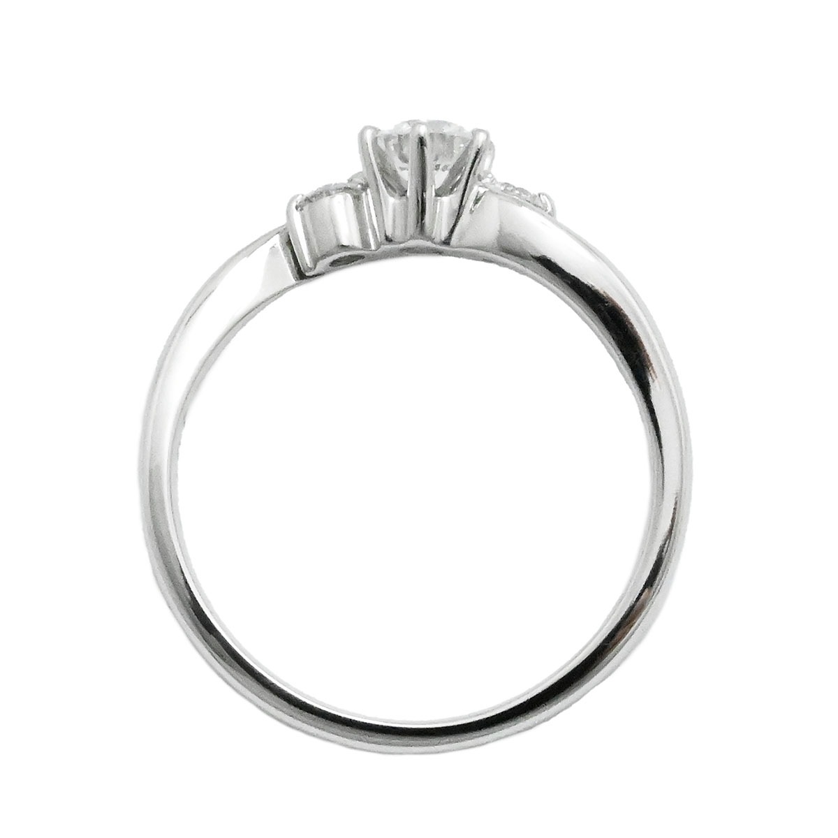 ロイヤルアッシャー ROYAL ASSCHER PT900 プラチナ ダイヤ0.27ct 0.10ct リング 11号 レディース  3711