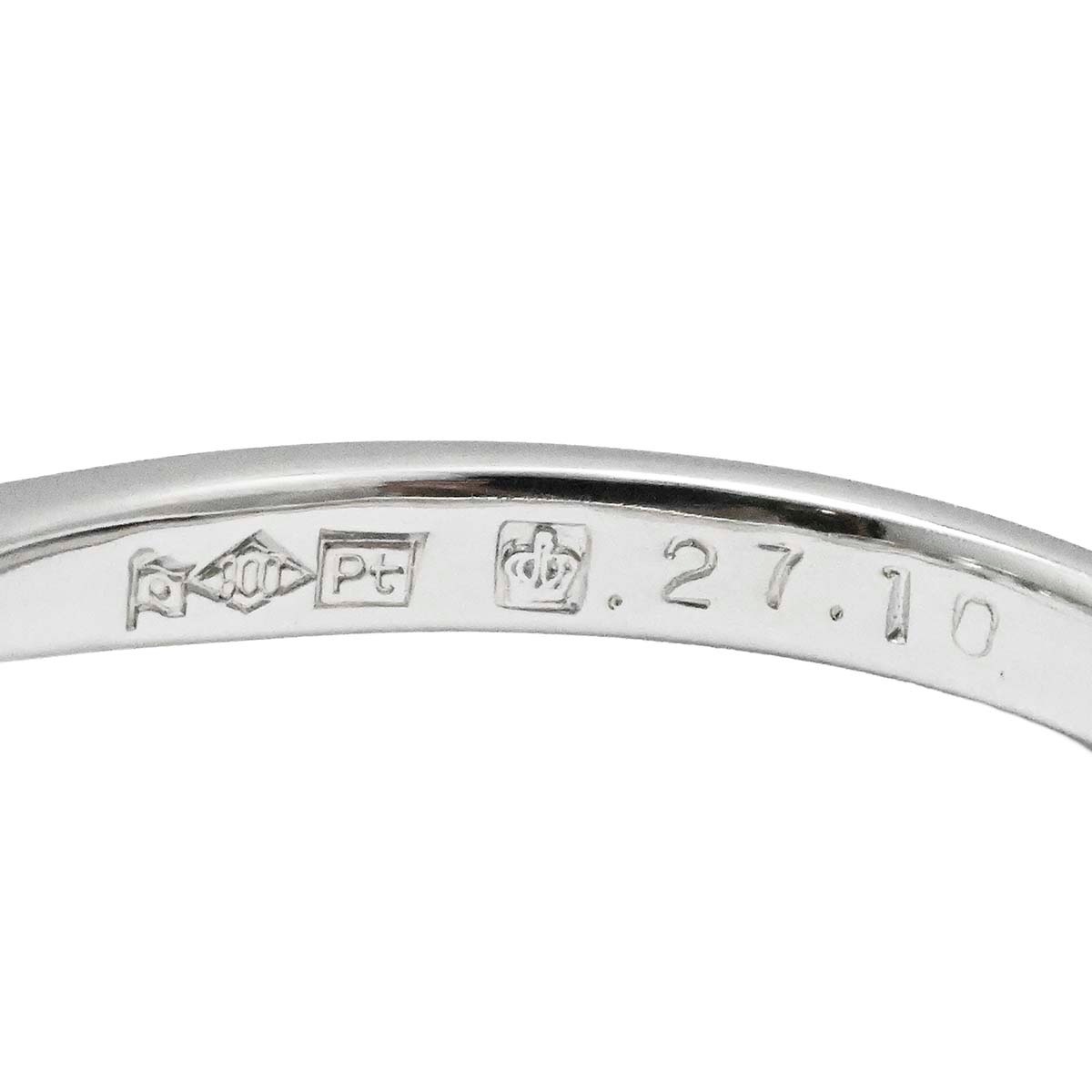 ロイヤルアッシャー ROYAL ASSCHER PT900 プラチナ ダイヤ0.27ct 0.10ct リング 11号 レディース  3711
