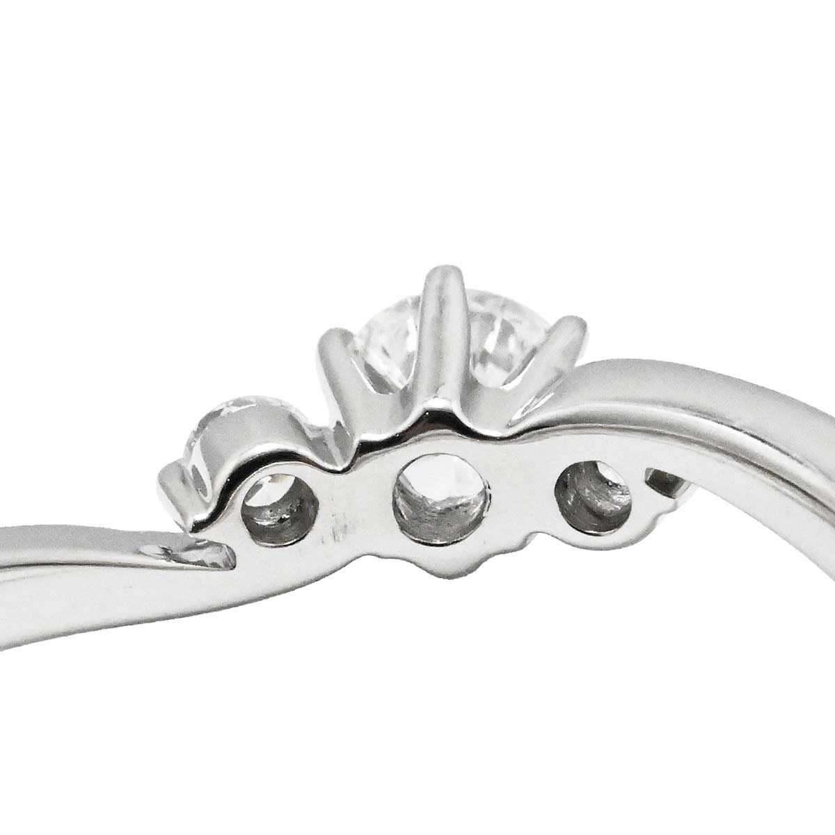 ロイヤルアッシャー ROYAL ASSCHER PT900 プラチナ ダイヤ0.27ct 0.10ct リング 11号 レディース  3711