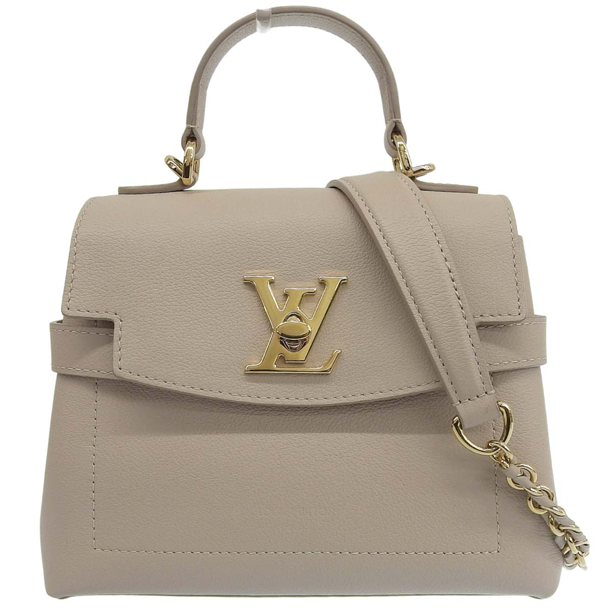 ルイヴィトン LOUIS VUITTON ロックミー エヴァー ミニ 2WAY ななめ掛け グレインカーフレザー グレージュ ゴールド金具 レディース M21052 4747