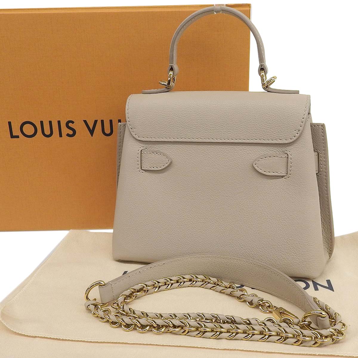 ルイヴィトン LOUIS VUITTON ロックミー エヴァー ミニ 2WAY ななめ掛け グレインカーフレザー グレージュ ゴールド金具 レディース M21052 4747