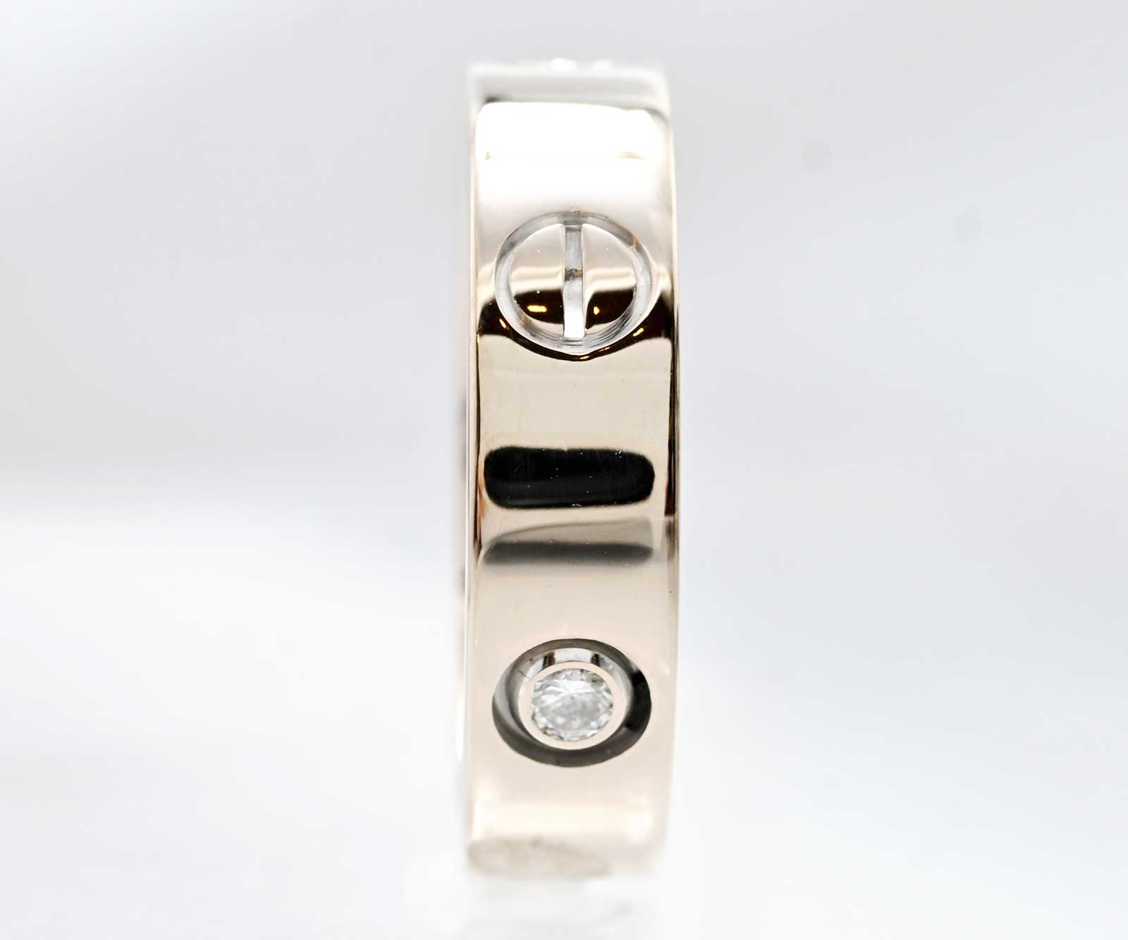 カルティエ Cartier 750WG ホワイトゴールド ハーフダイヤ ラブリング