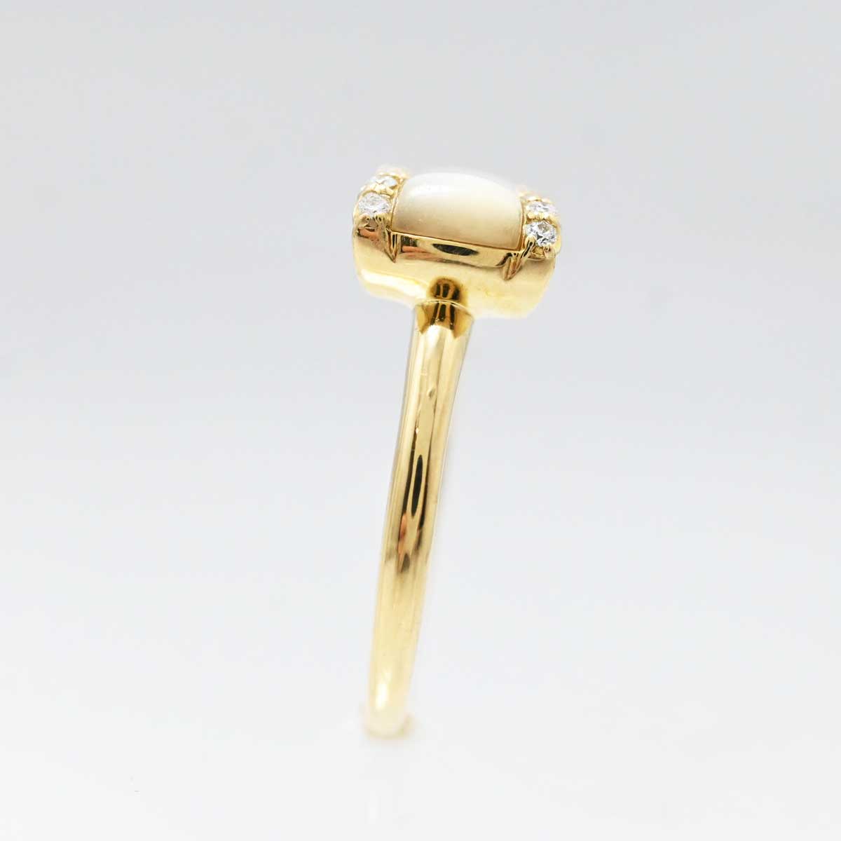 ポンテヴェキオ PONTE VECCHIO K18YG イエローゴール ダイア0.19ct シェル リボン リング レディース アクセサリー  3273