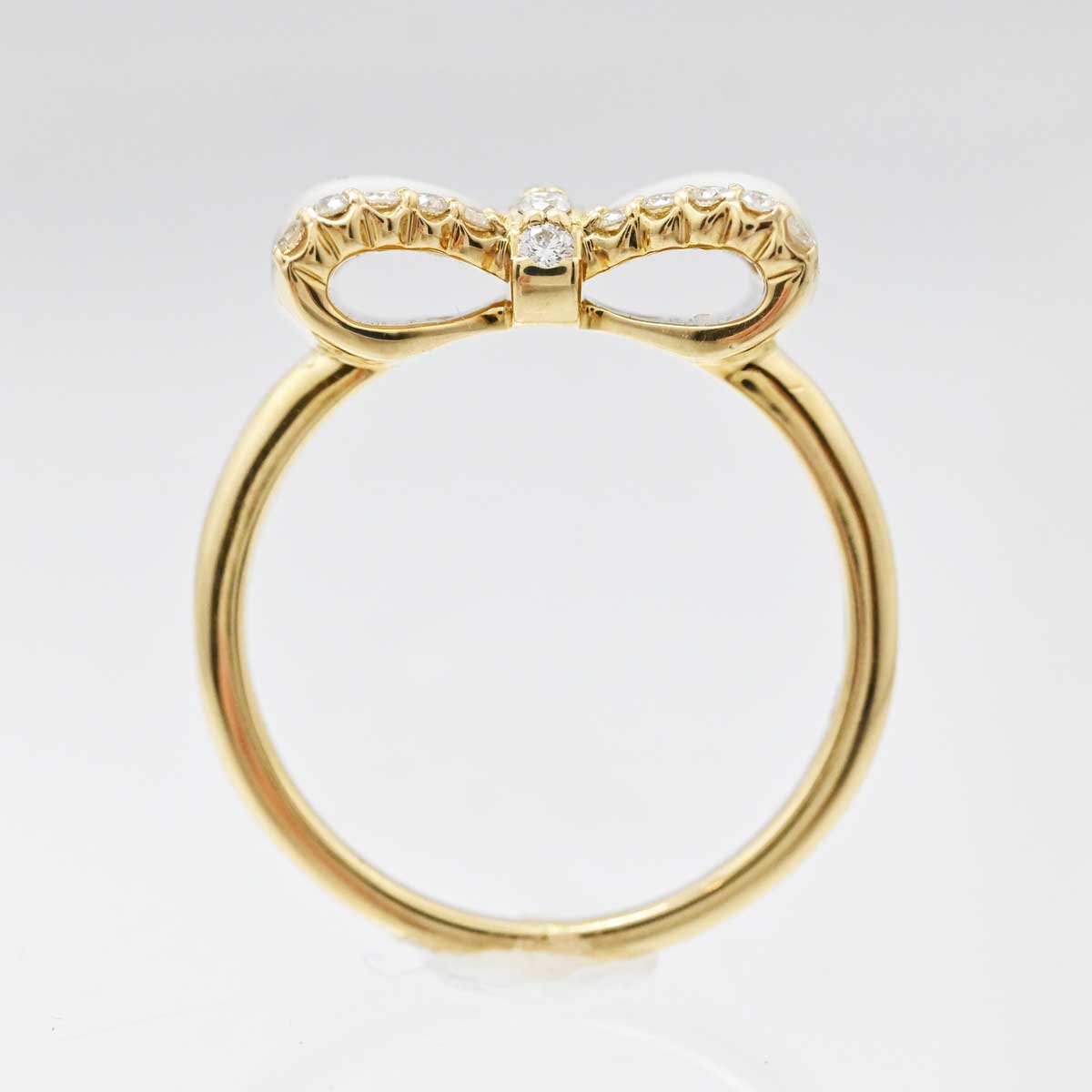 ポンテヴェキオ PONTE VECCHIO K18YG イエローゴール ダイア0.19ct シェル リボン リング レディース アクセサリー  3273