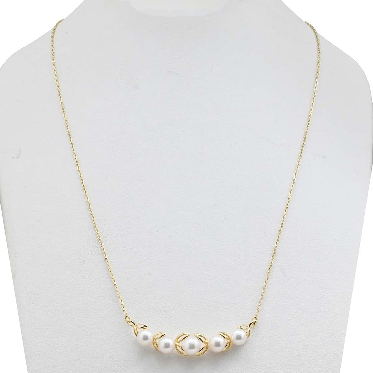 ミキモト MIKIMOTO K18YG イエローゴールド パール ネックレス