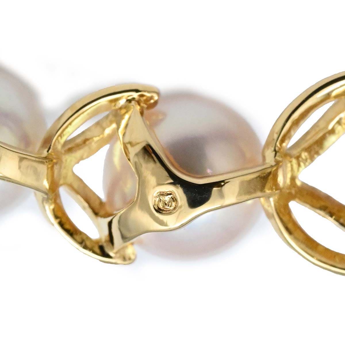 ミキモト MIKIMOTO K18YG イエローゴールド パール ネックレス レディース  3561