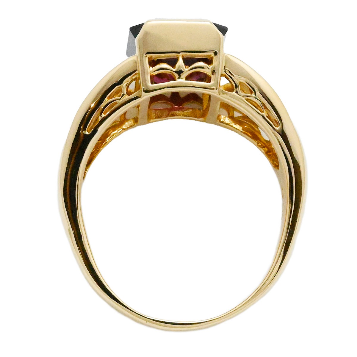 タサキ TASAKI K18YG イエローゴールド ガーネット5.29ct ダイヤ0.06ct リング 指輪 サイズ17号 レディース  3849