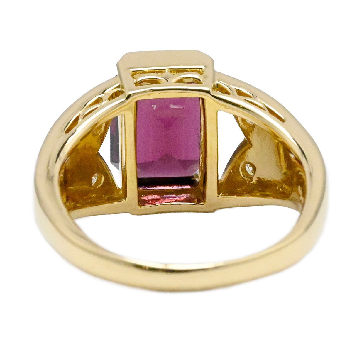 タサキ TASAKI K18YG イエローゴールド ガーネット5.29ct ダイヤ0.06ct リング 指輪 サイズ17号 レディース  3849