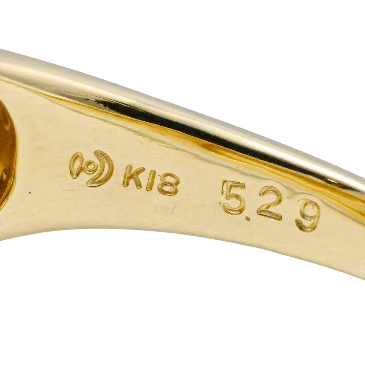 タサキ TASAKI K18YG イエローゴールド ガーネット5.29ct ダイヤ0.06ct リング 指輪 サイズ17号 レディース  3849
