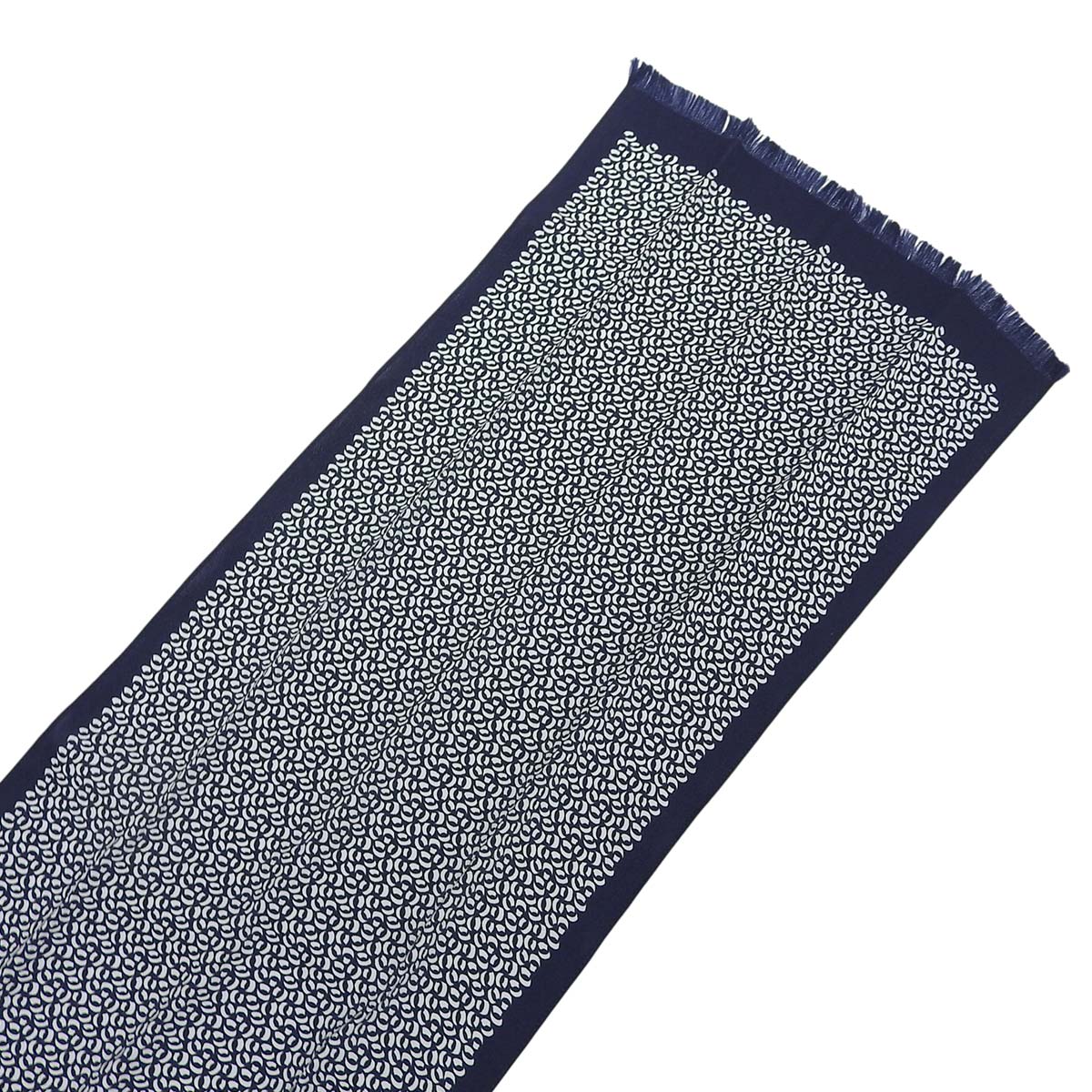 エルメス HERMES クラヴァットフラール 総柄 リボンスカーフ ボウタイ シルク ネイビー レディース 4679